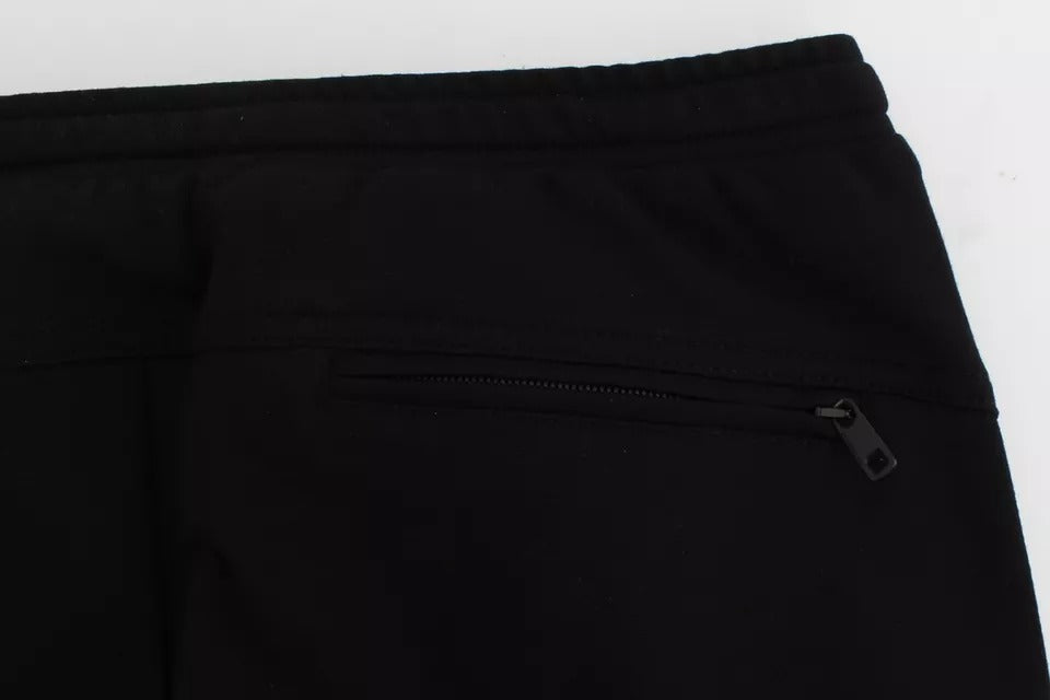 Dolce & Gabbana Black Gray Wool Casual Trousers Stripe Pants LUNESCAPE