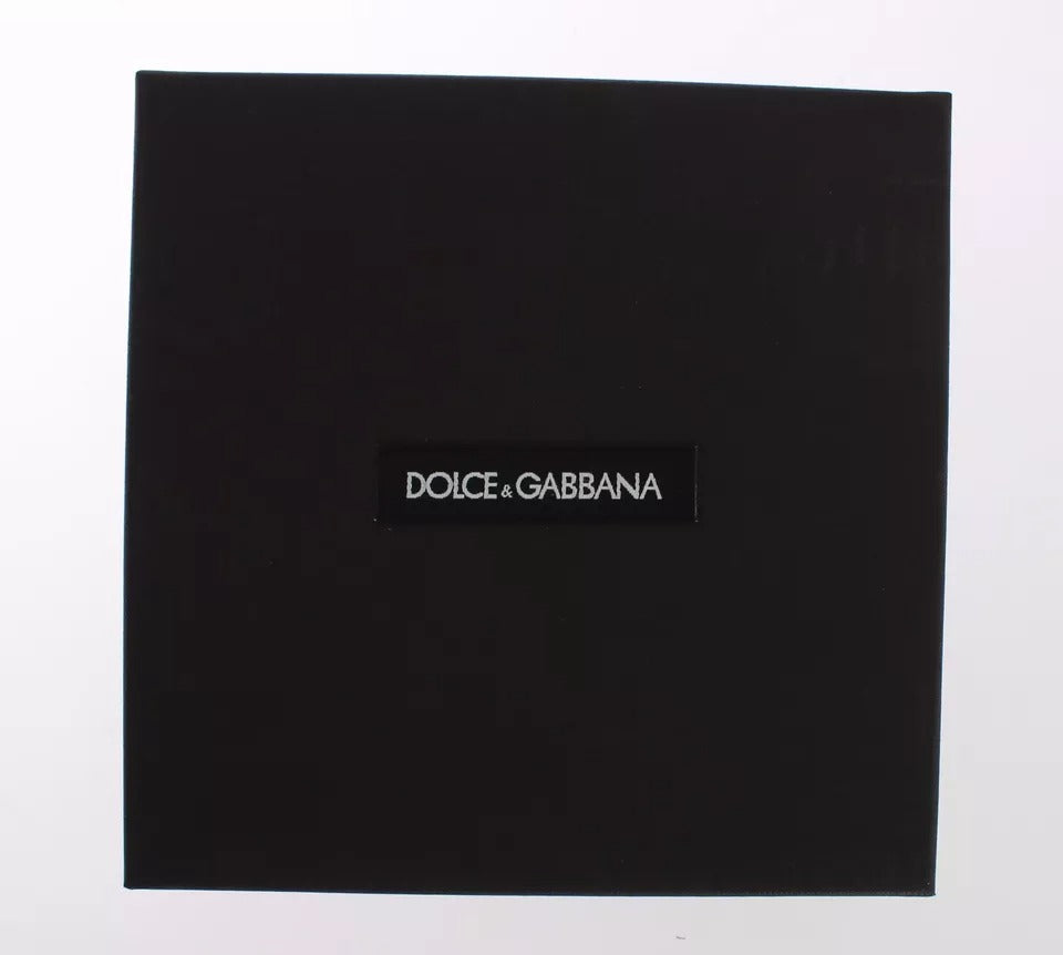 Dolce & Gabbana Red Yellow Raffia Leather Clasp Finder Keyring Keychain LUNESCAPE