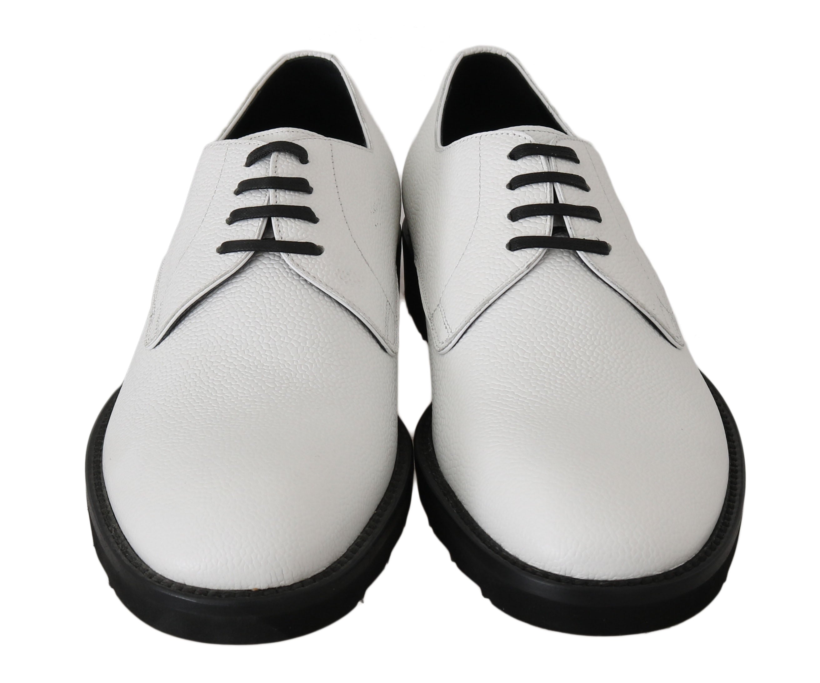Dolce & Gabbana White Leather Derby Dress Formal Shoes LUNESCAPE
