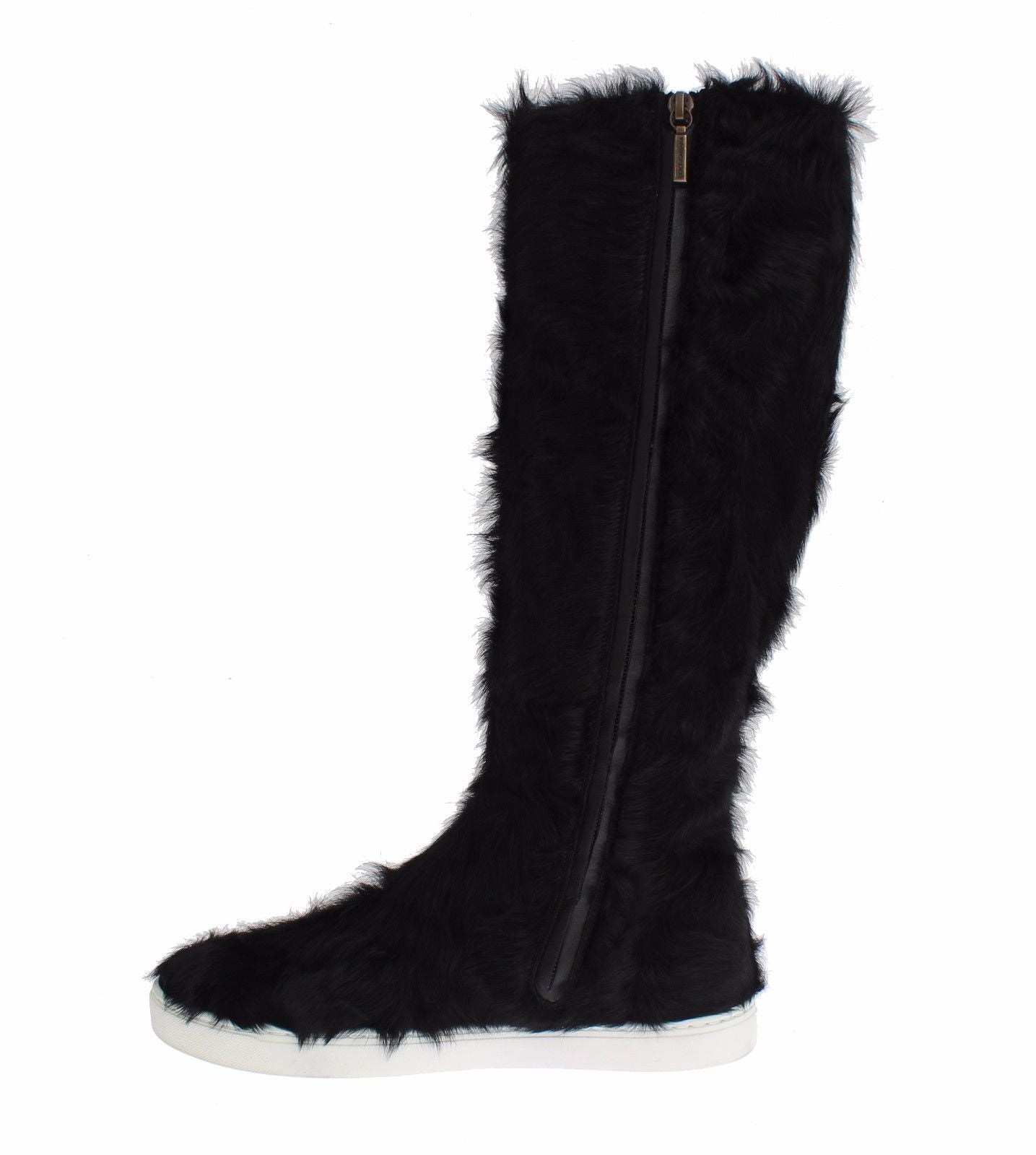 Dolce & Gabbana Black Xiangao Lamb Fur Leather Boots LUNESCAPE