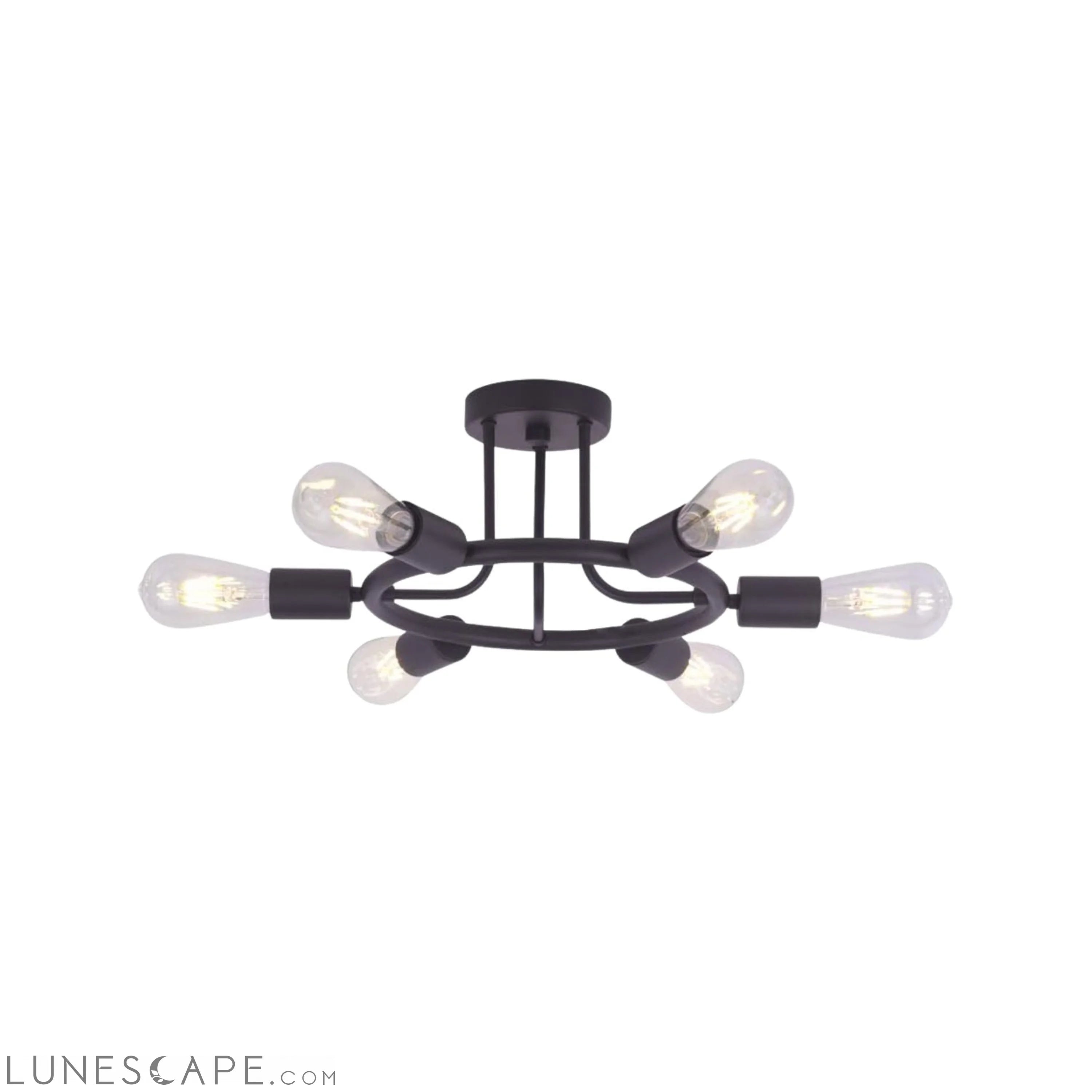 6 Light Modern Sputnik Lights Semi Flush Mount Ceiling Light LUNESCAPE