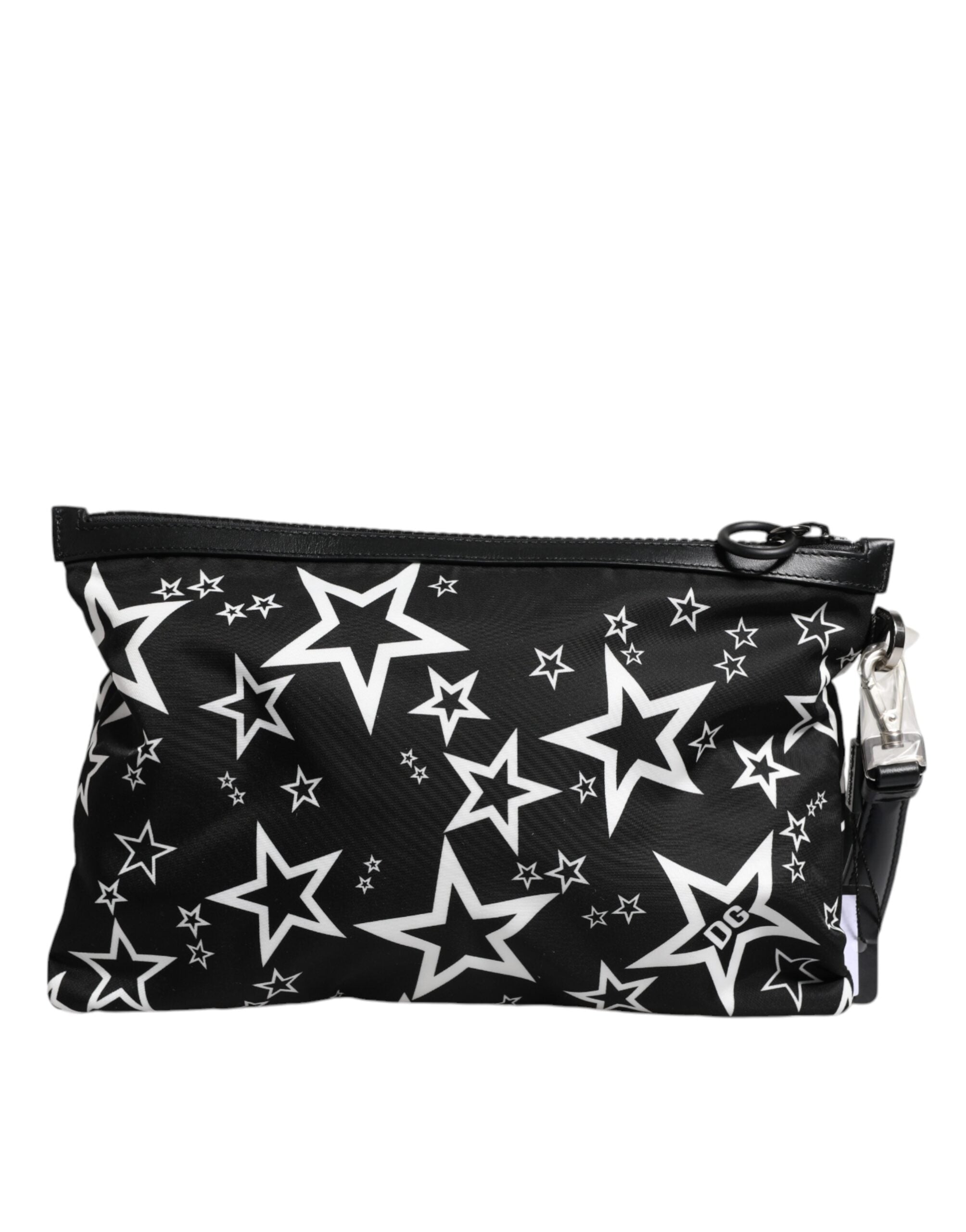 Dolce & Gabbana Black White Stars Pattern Clutch Pouch Bag LUNESCAPE