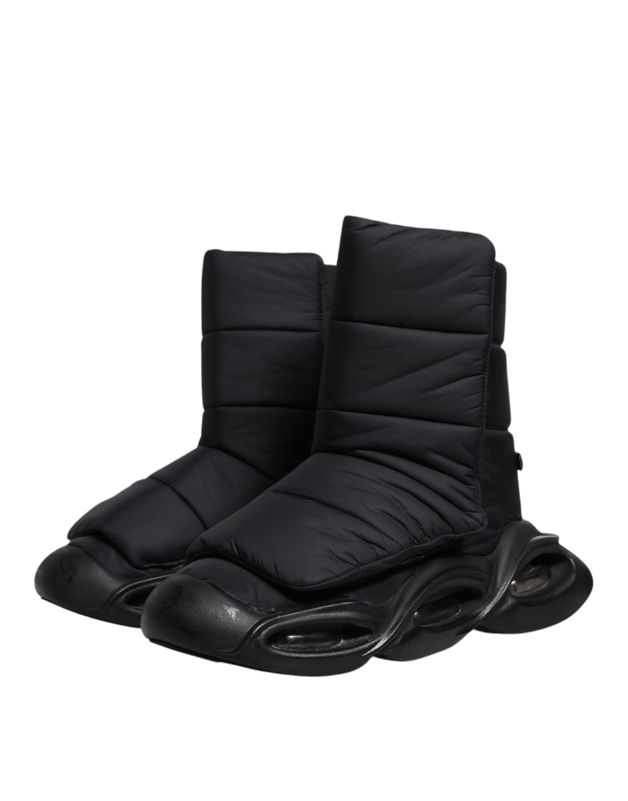 Dolce & Gabbana Black Wave Quilted Sneakers Slip-On LUNESCAPE