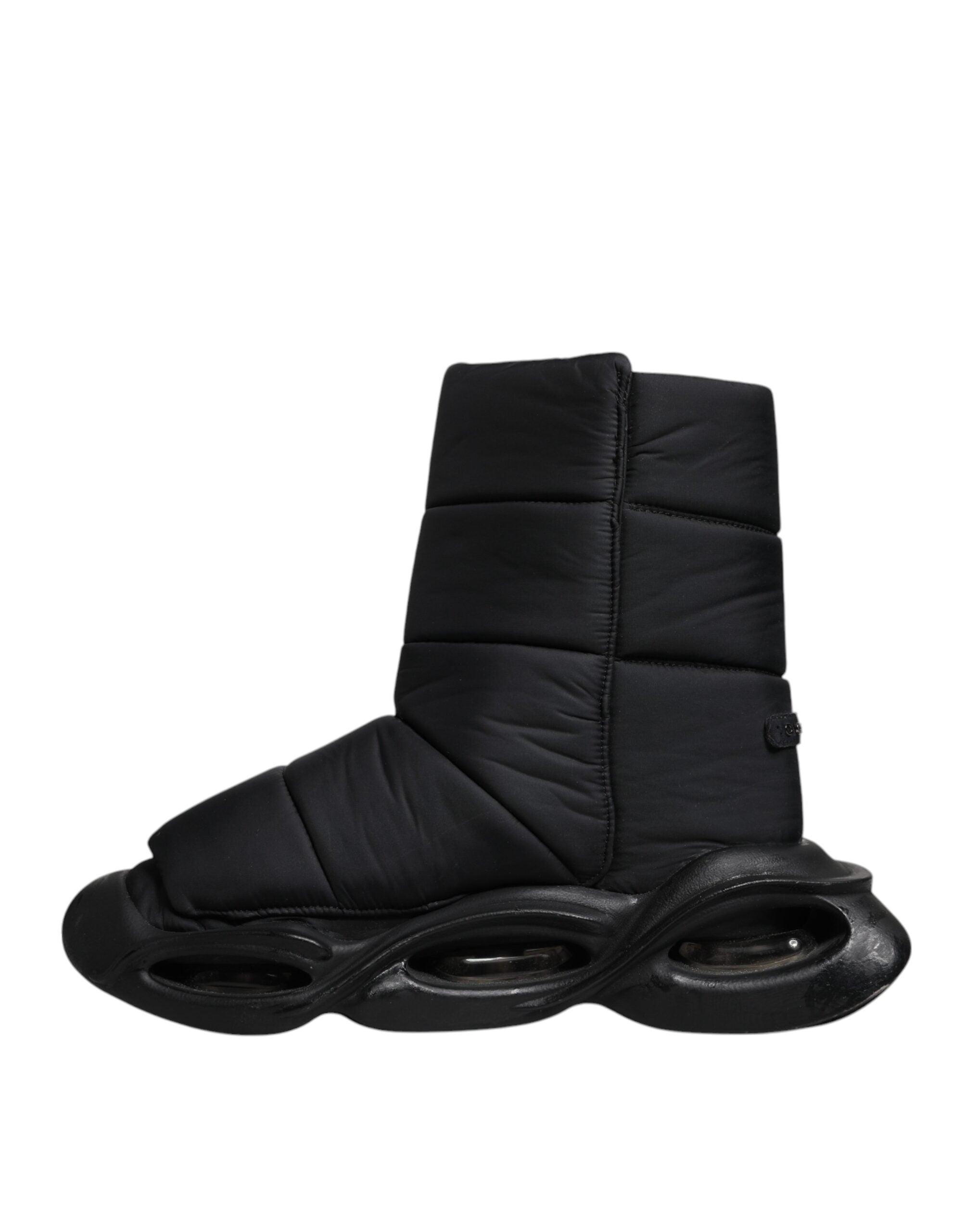 Dolce & Gabbana Black Wave Quilted Sneakers Slip-On LUNESCAPE