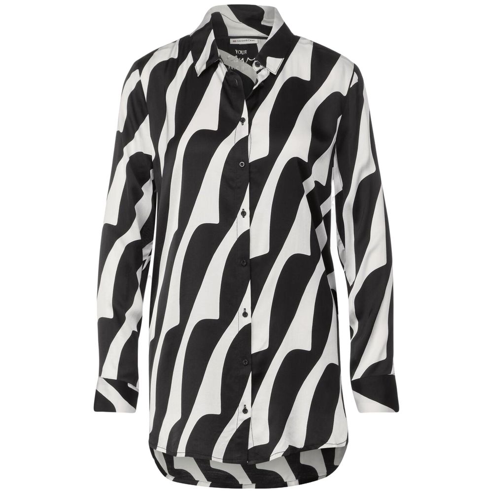 Street One Black And White Viscose Blouse LUNESCAPE