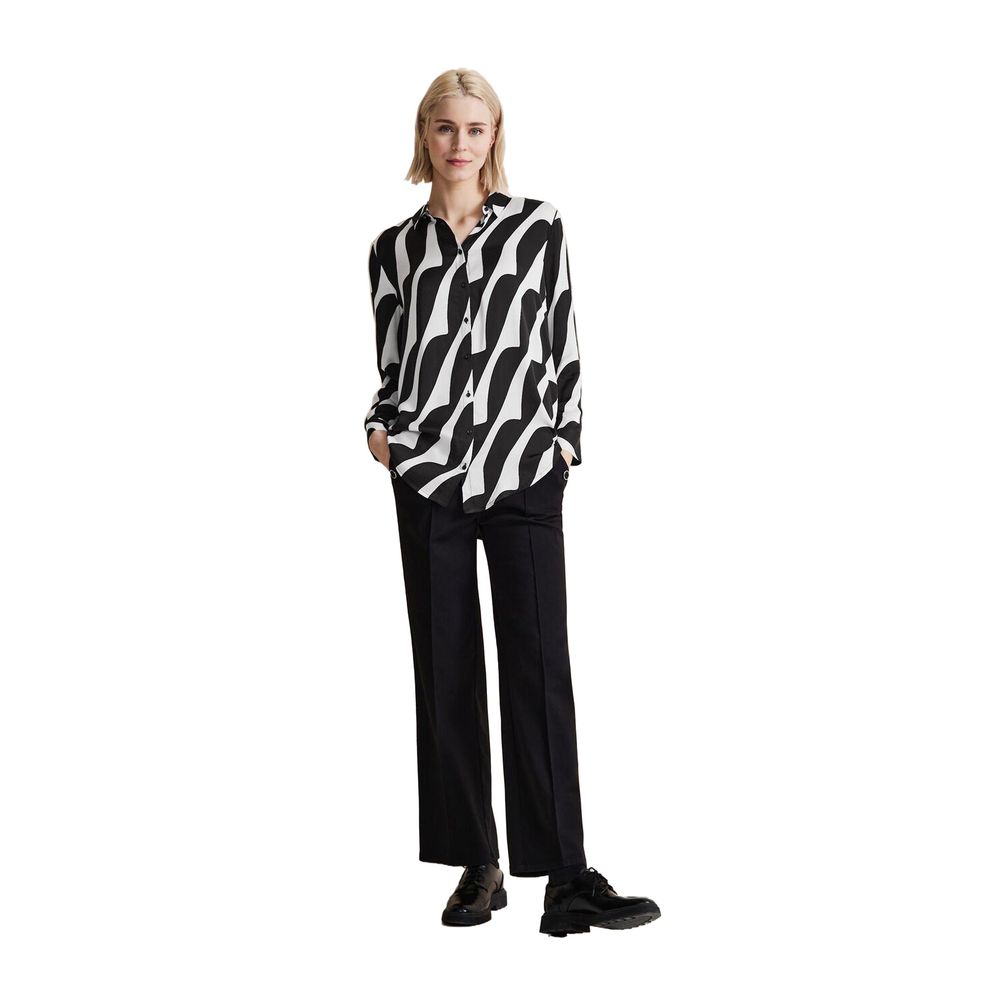 Street One Black And White Viscose Blouse LUNESCAPE