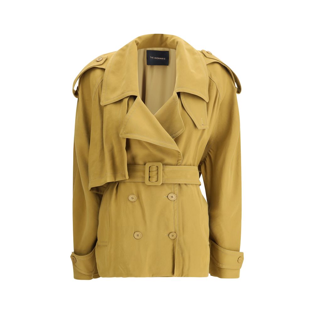 The Andamane Double-breasted Short Trench Coat LUNESCAPE