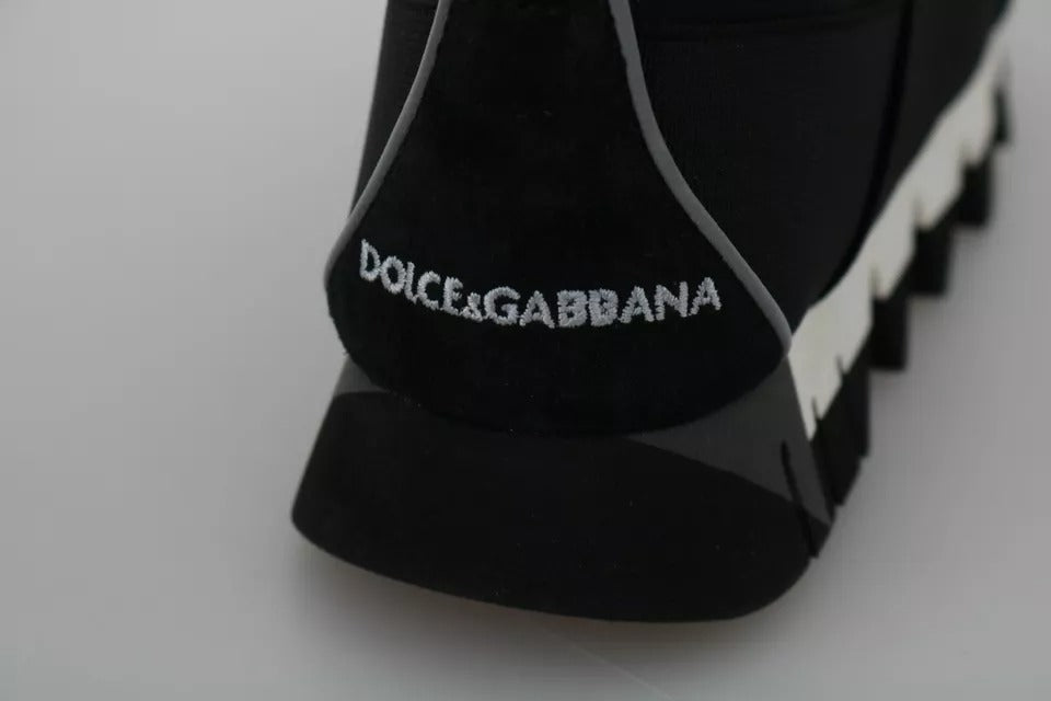 Dolce & Gabbana Black Shark Neoprene Stretch Sneakers Shoes