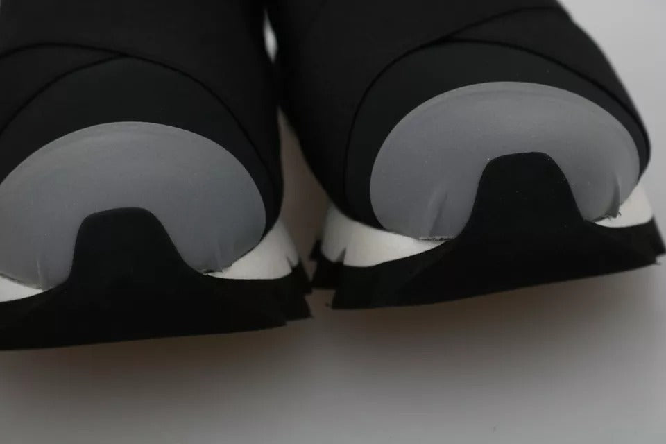 Dolce & Gabbana Black Shark Neoprene Stretch Sneakers Shoes