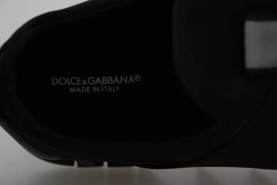 Dolce & Gabbana Black Shark Neoprene Stretch Sneakers Shoes