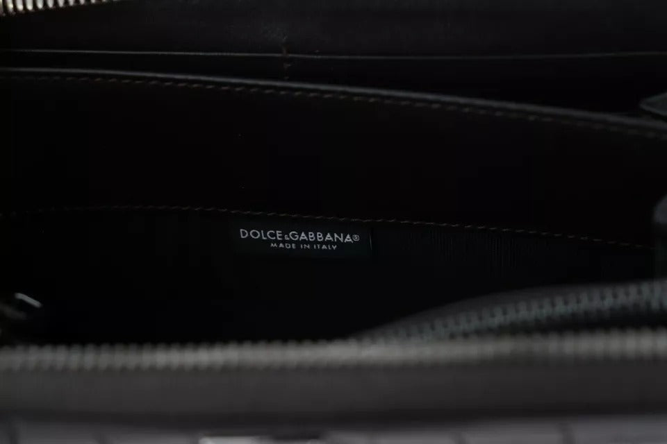 Dolce & Gabbana Brown Exotic Leather Zip Around Continental Clutch Wallet LUNESCAPE