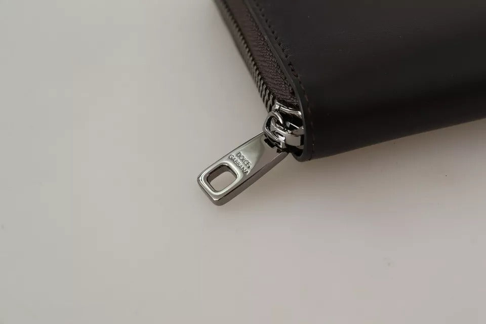Dolce & Gabbana Brown Exotic Leather Zip Around Continental Clutch Wallet LUNESCAPE