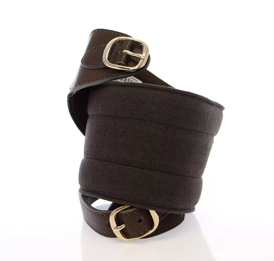 Dolce & Gabbana Brown D&G Leather Linnen Logo Belt LUNESCAPE