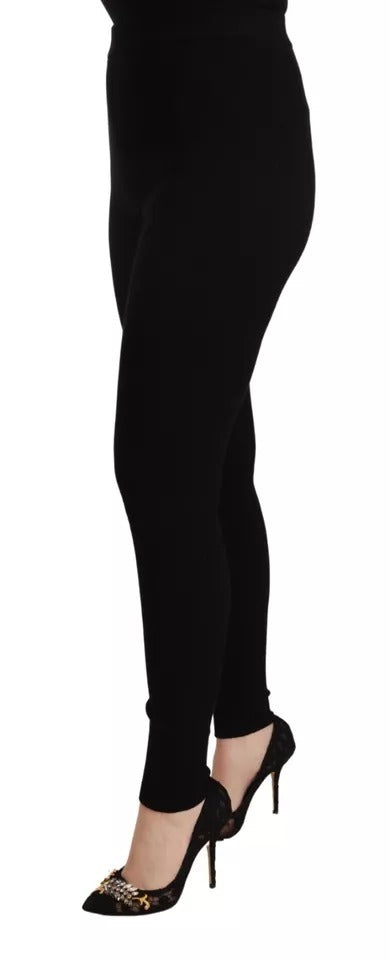 Dolce & Gabbana Black High Waist Stretch Pants Tights LUNESCAPE