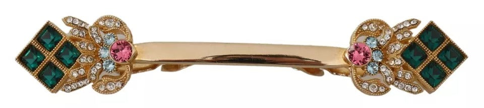 Dolce & Gabbana Gold Plated 925 Sterling Silver Crystal Collar Stop Brooch LUNESCAPE