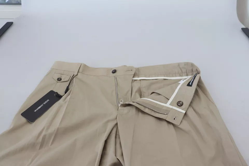 Dolce & Gabbana Beige Cotton Chino Men Formal Pants LUNESCAPE