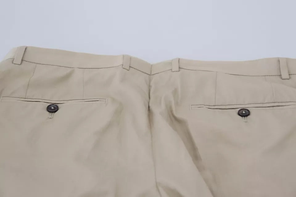 Dolce & Gabbana Beige Cotton Chino Men Formal Pants LUNESCAPE