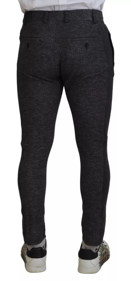 Dolce & Gabbana Gray Chevron Viscose Skinny Pants LUNESCAPE