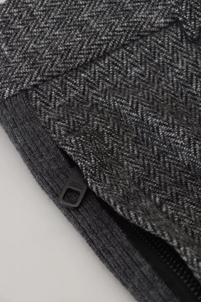 Dolce & Gabbana Gray Chevron Viscose Skinny Pants LUNESCAPE