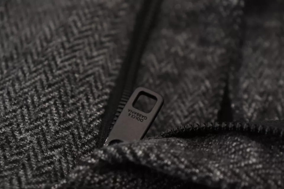 Dolce & Gabbana Gray Chevron Viscose Skinny Pants LUNESCAPE