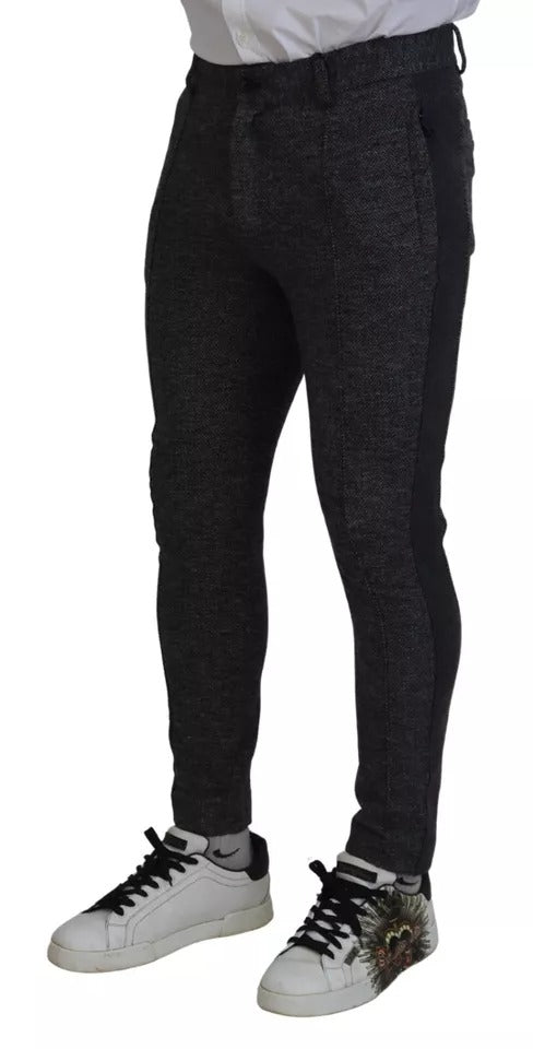 Dolce & Gabbana Gray Chevron Viscose Skinny Pants LUNESCAPE