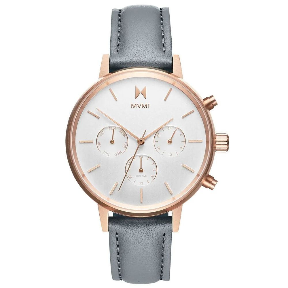 MVMT Gray Leather Watch LUNESCAPE
