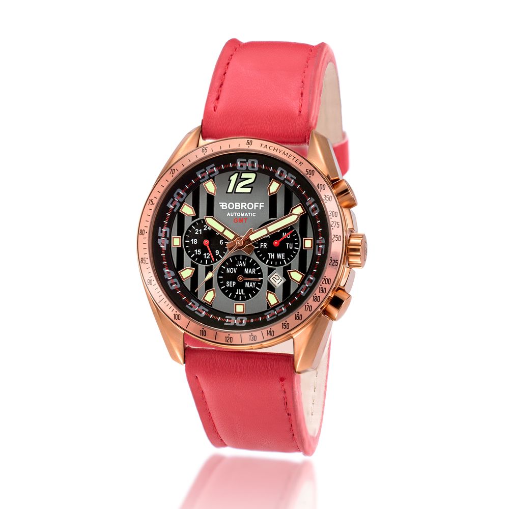 Bobroff Red Leather Watch LUNESCAPE