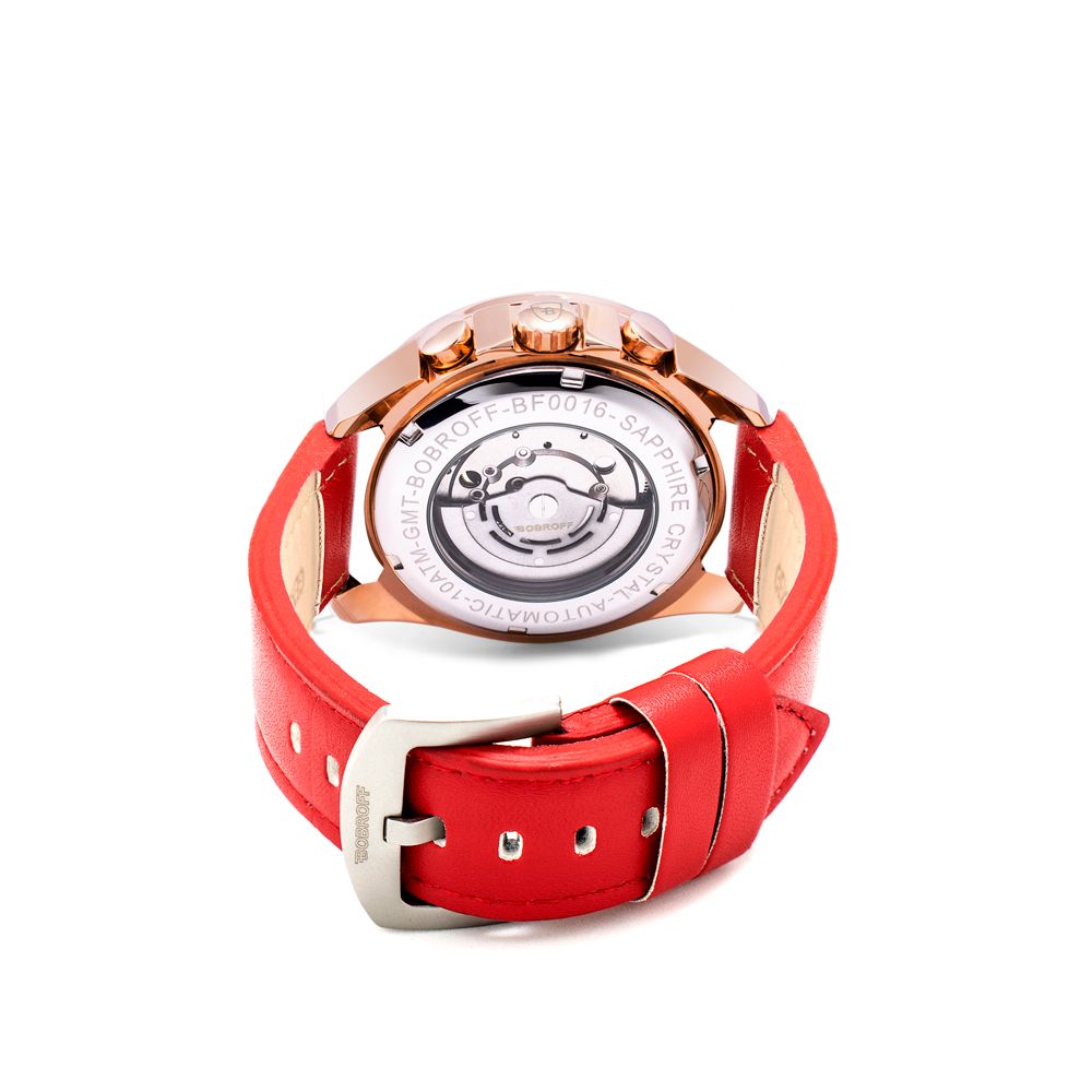 Bobroff Red Leather Watch LUNESCAPE