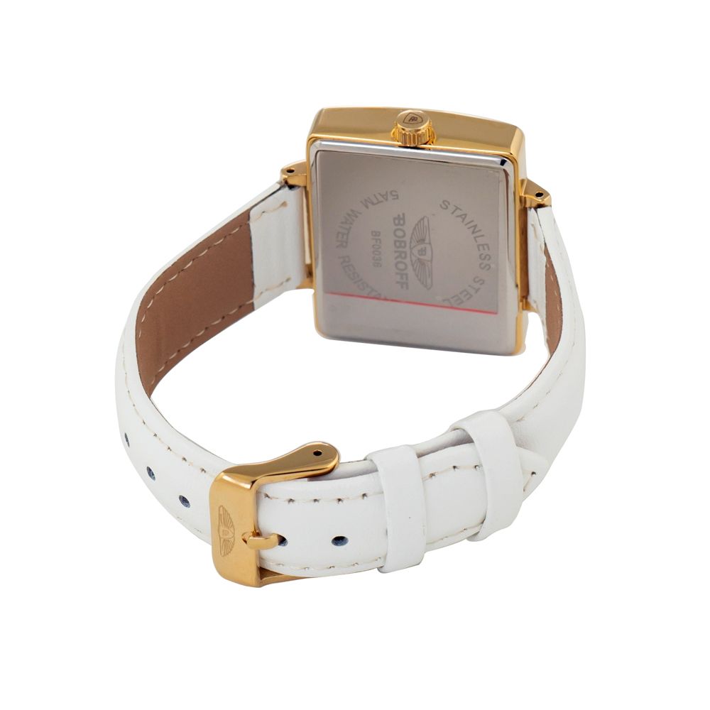 Bobroff White Leather Watch LUNESCAPE