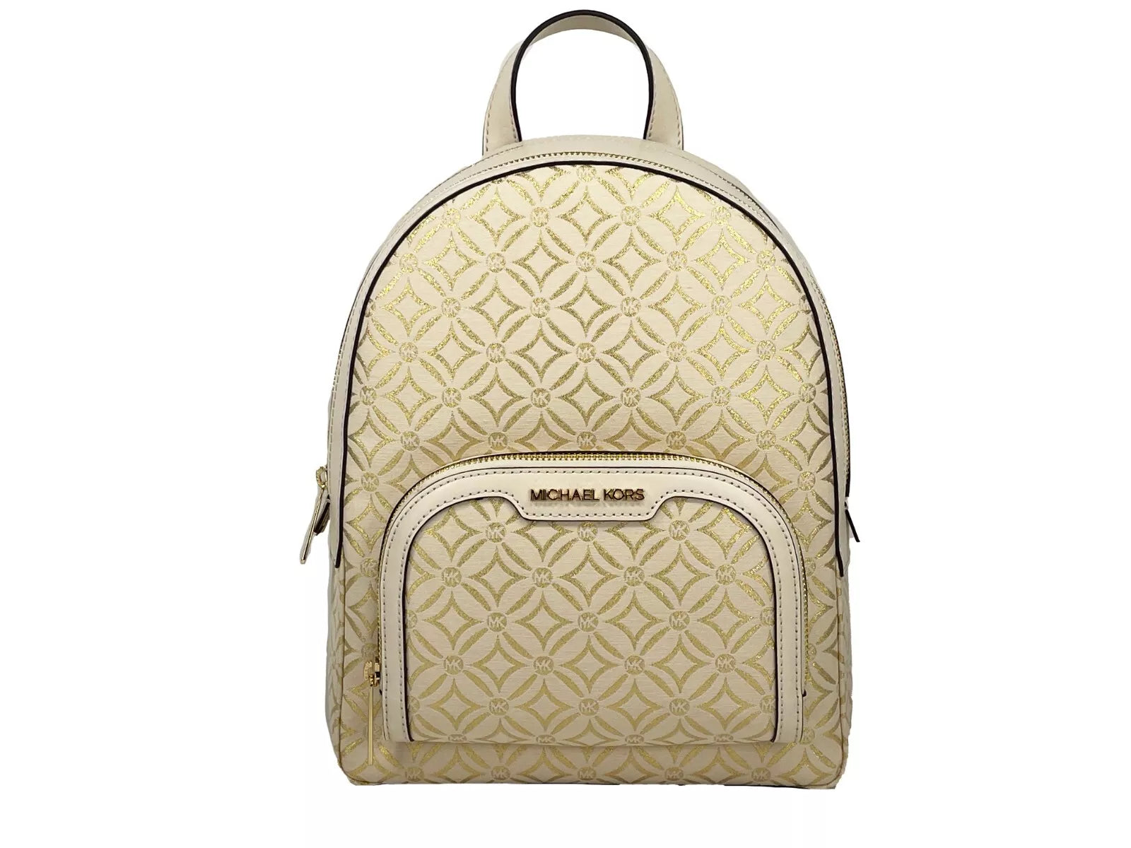 Michael Kors Jaycee Medium Zip Pocket Backpack Bag Cream Gold LUNESCAPE