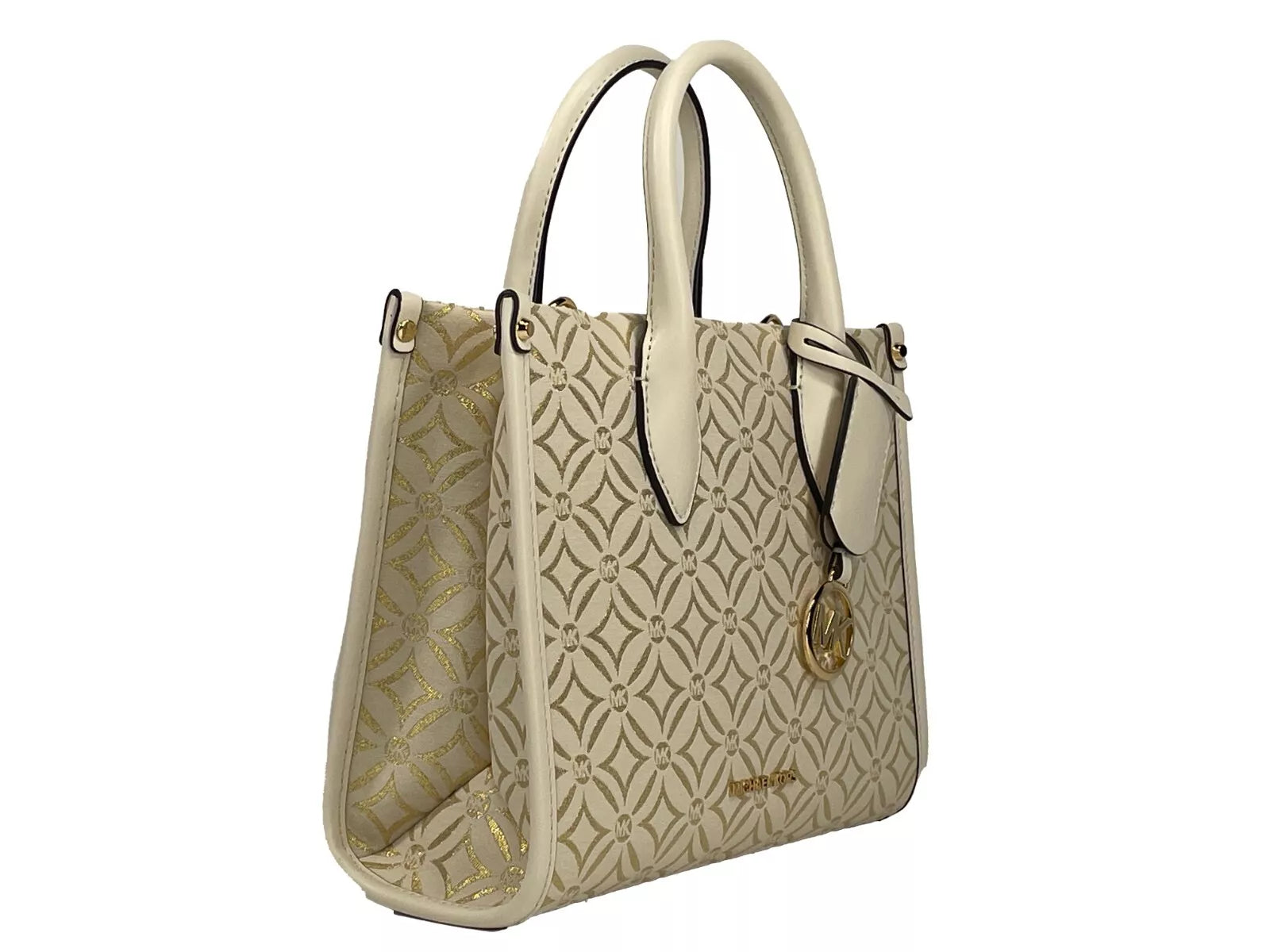 Michael Kors Mirella Small Top Zip Crossbody Tote Bag Creme LUNESCAPE