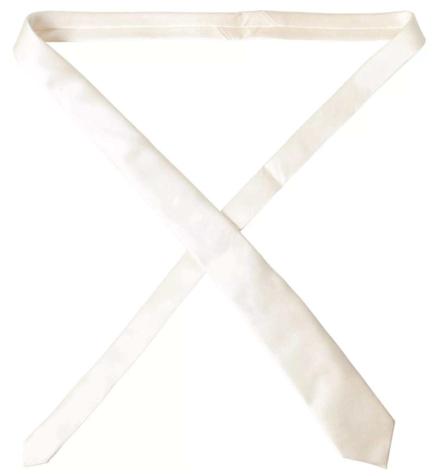 Dolce & Gabbana Off White Satin Silk Classic Men Necktie LUNESCAPE