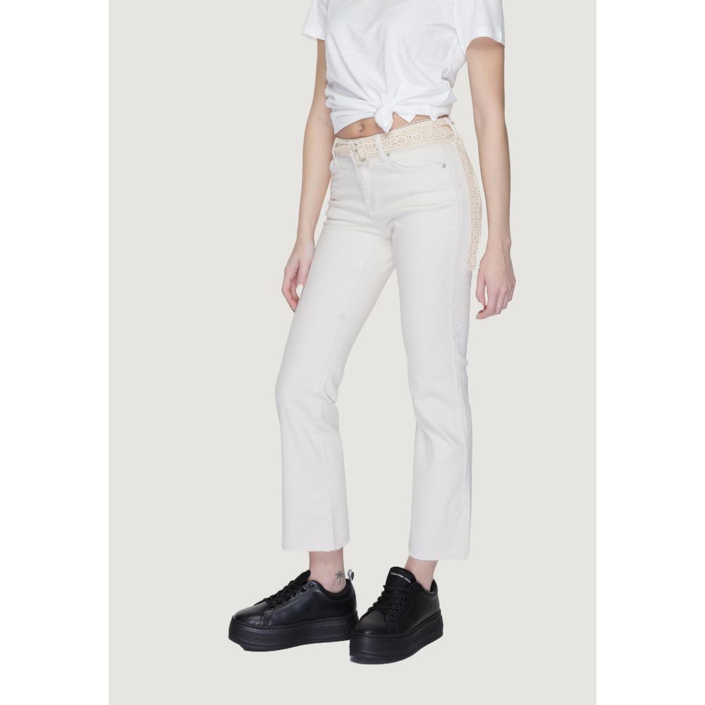 Vero Moda Beige Cotton Bootcut Jean LUNESCAPE