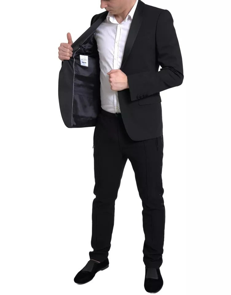 Dolce & Gabbana Black Wool Single Breasted MARTINI Blazerclothing