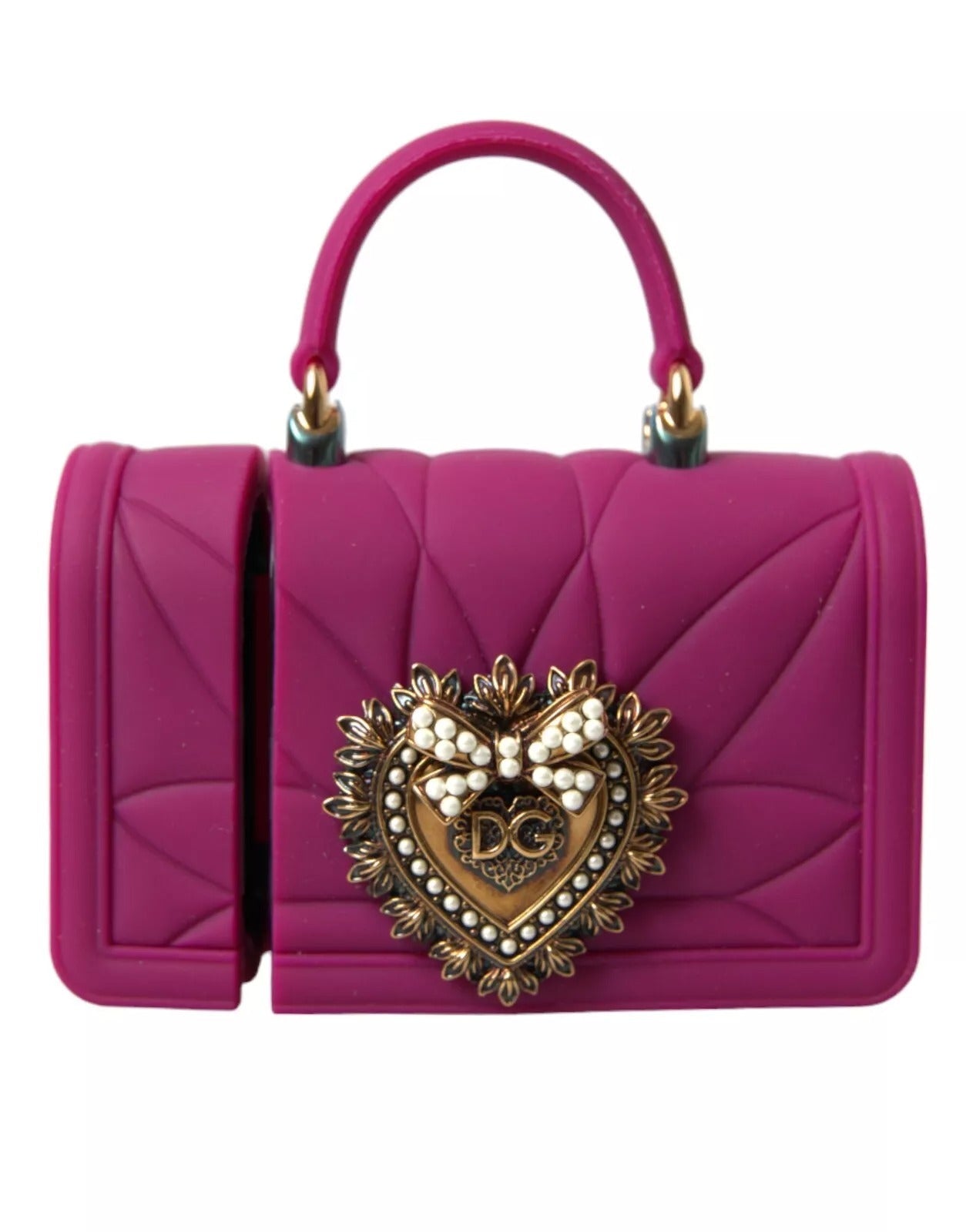 Dolce & Gabbana Pink Silicone Devotion Heart Logo Airpods Case LUNESCAPE