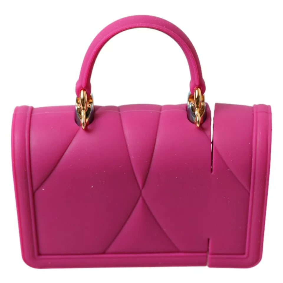 Dolce & Gabbana Pink Silicone Devotion Heart Logo Airpods Case LUNESCAPE