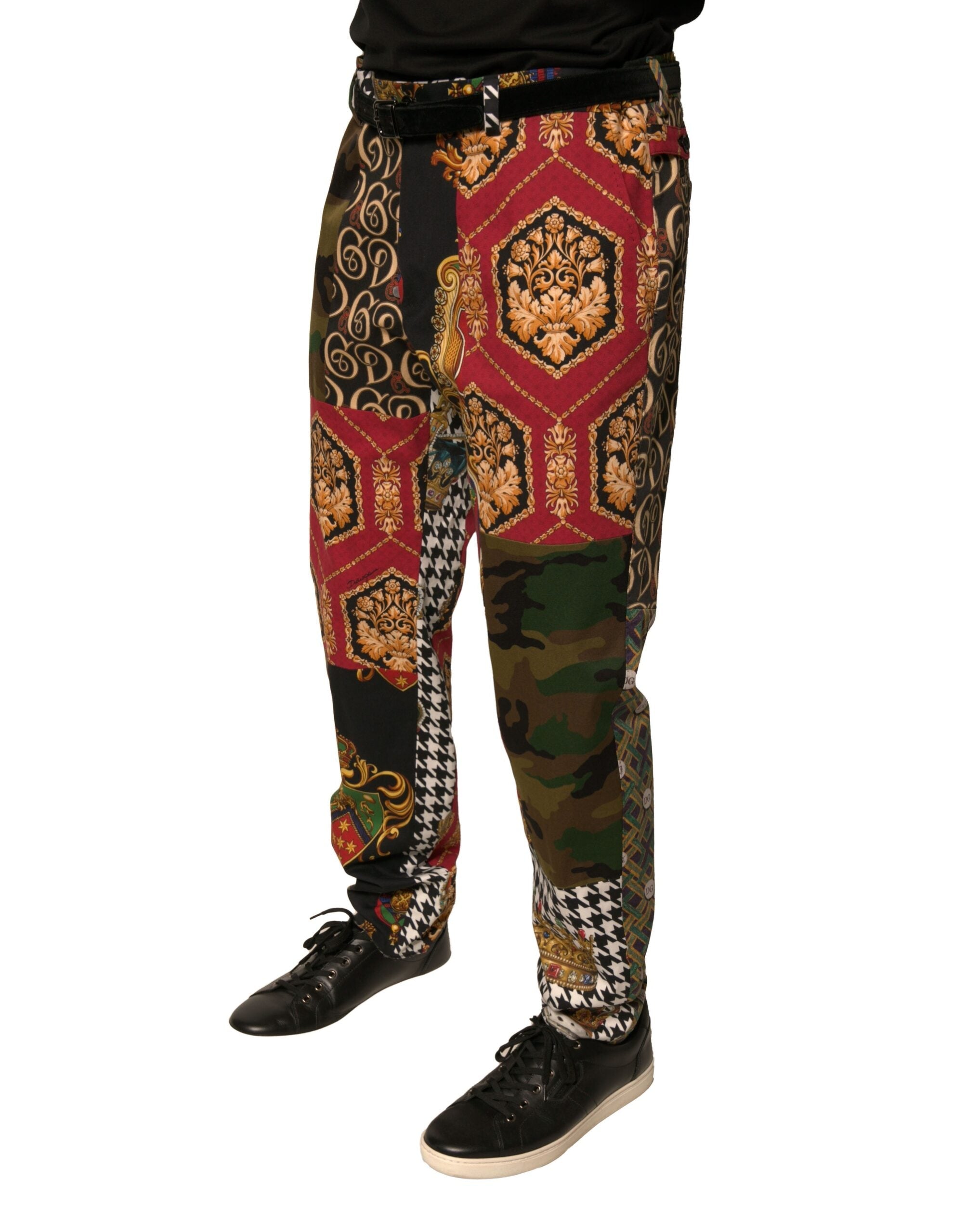 Dolce & Gabbana Multicolor Patchwork Men Dress Pants LUNESCAPE