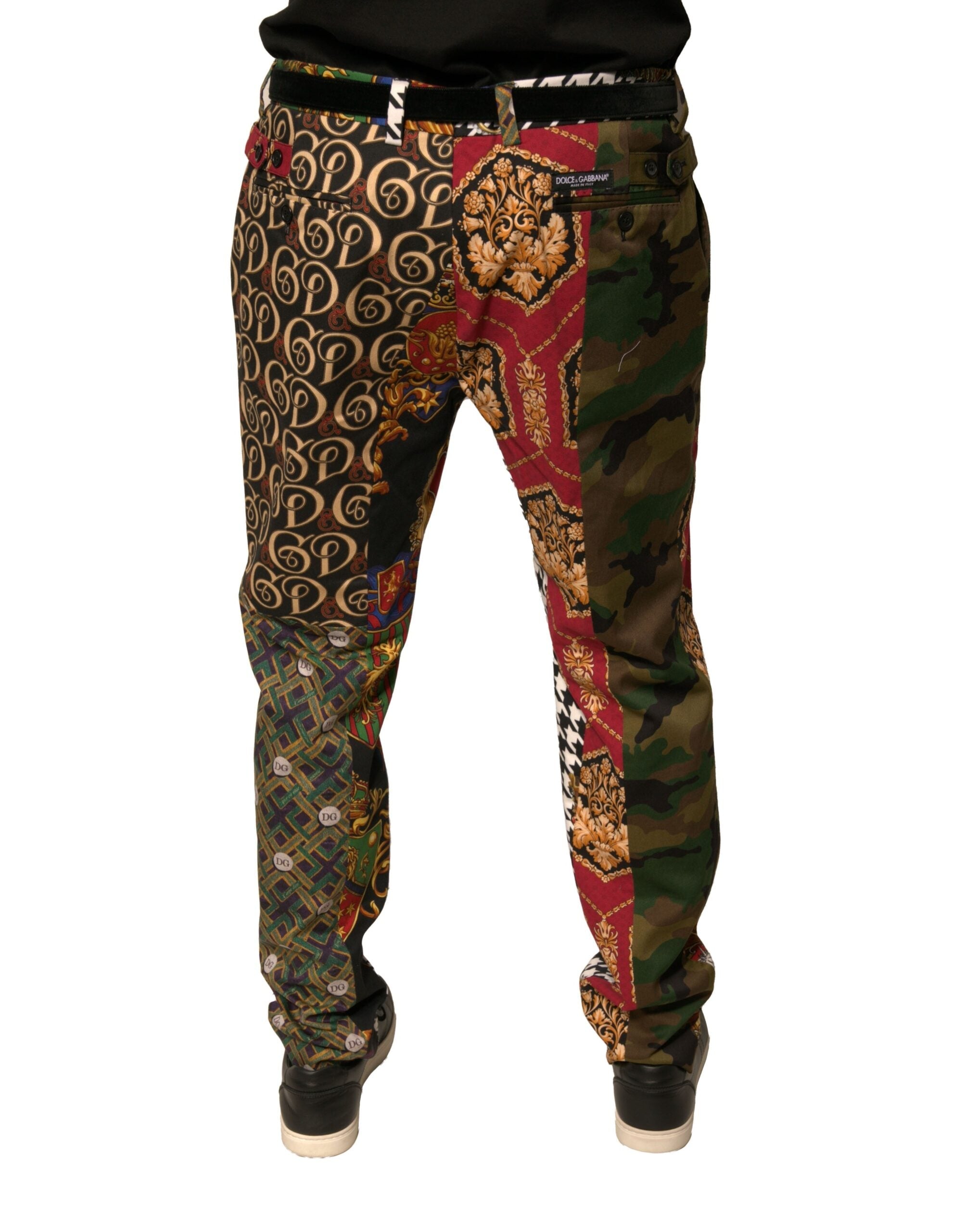Dolce & Gabbana Multicolor Patchwork Men Dress Pants LUNESCAPE
