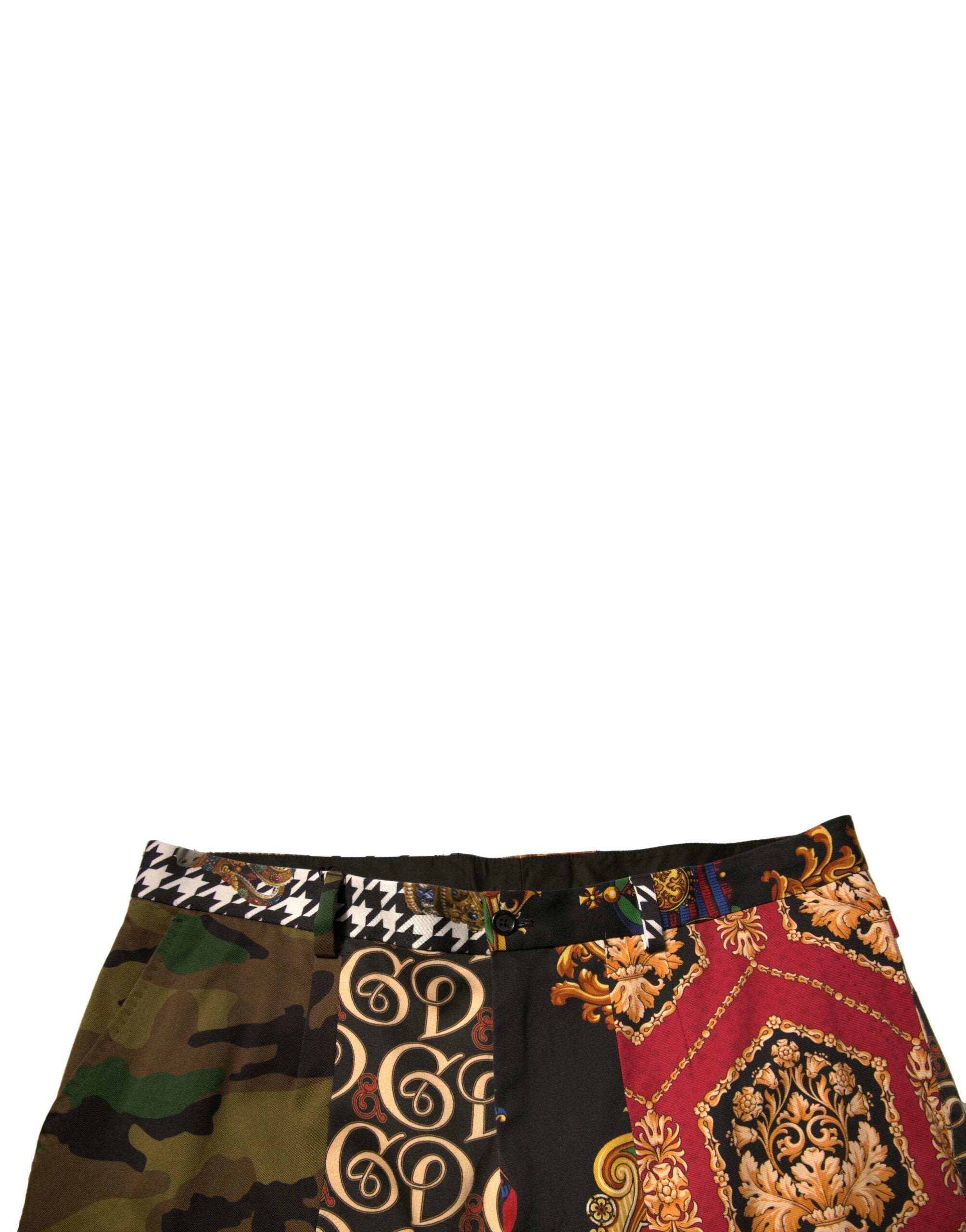 Dolce & Gabbana Multicolor Patchwork Men Dress Pants LUNESCAPE