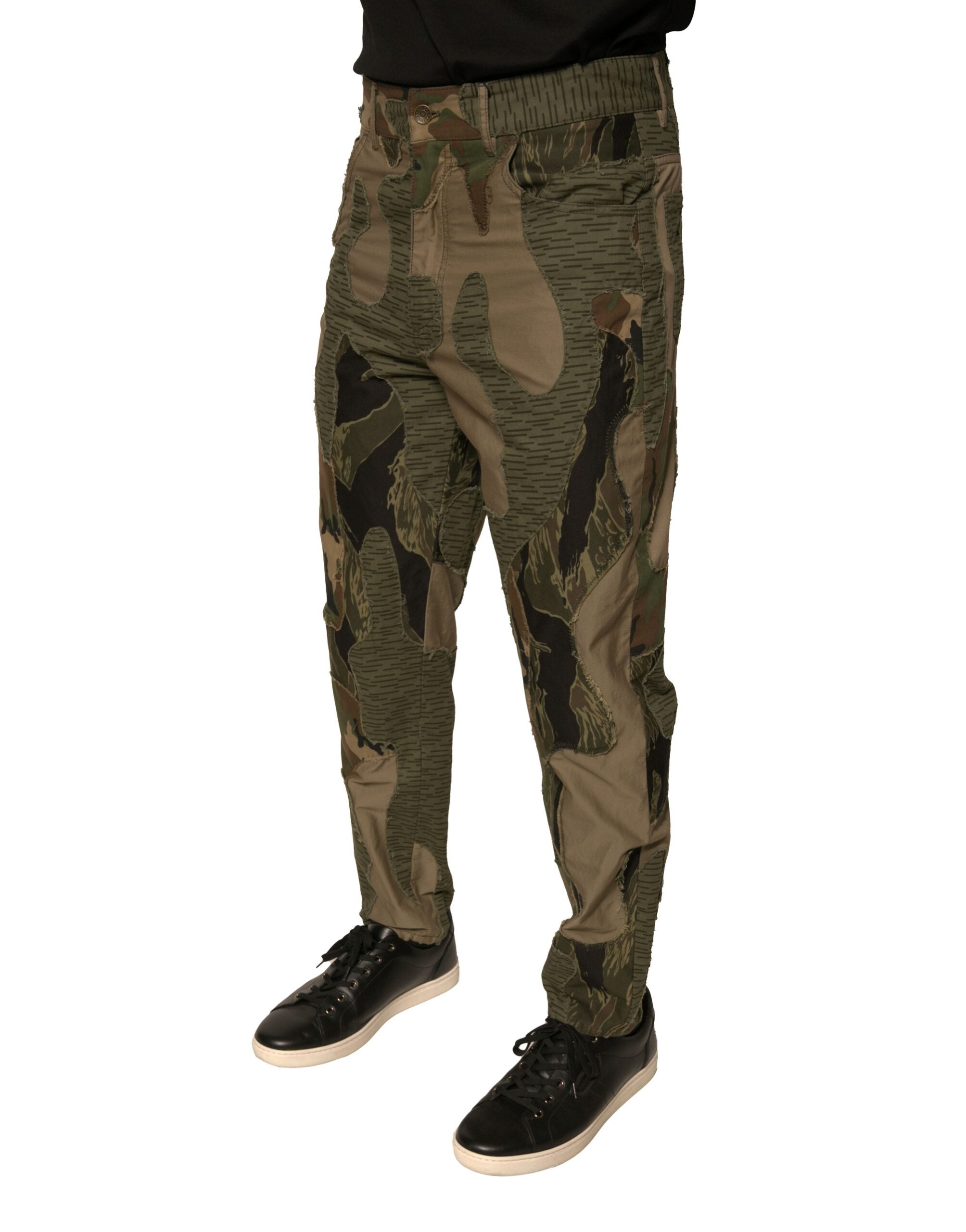Dolce & Gabbana Multicolor Camouflage Cotton Pants LUNESCAPE