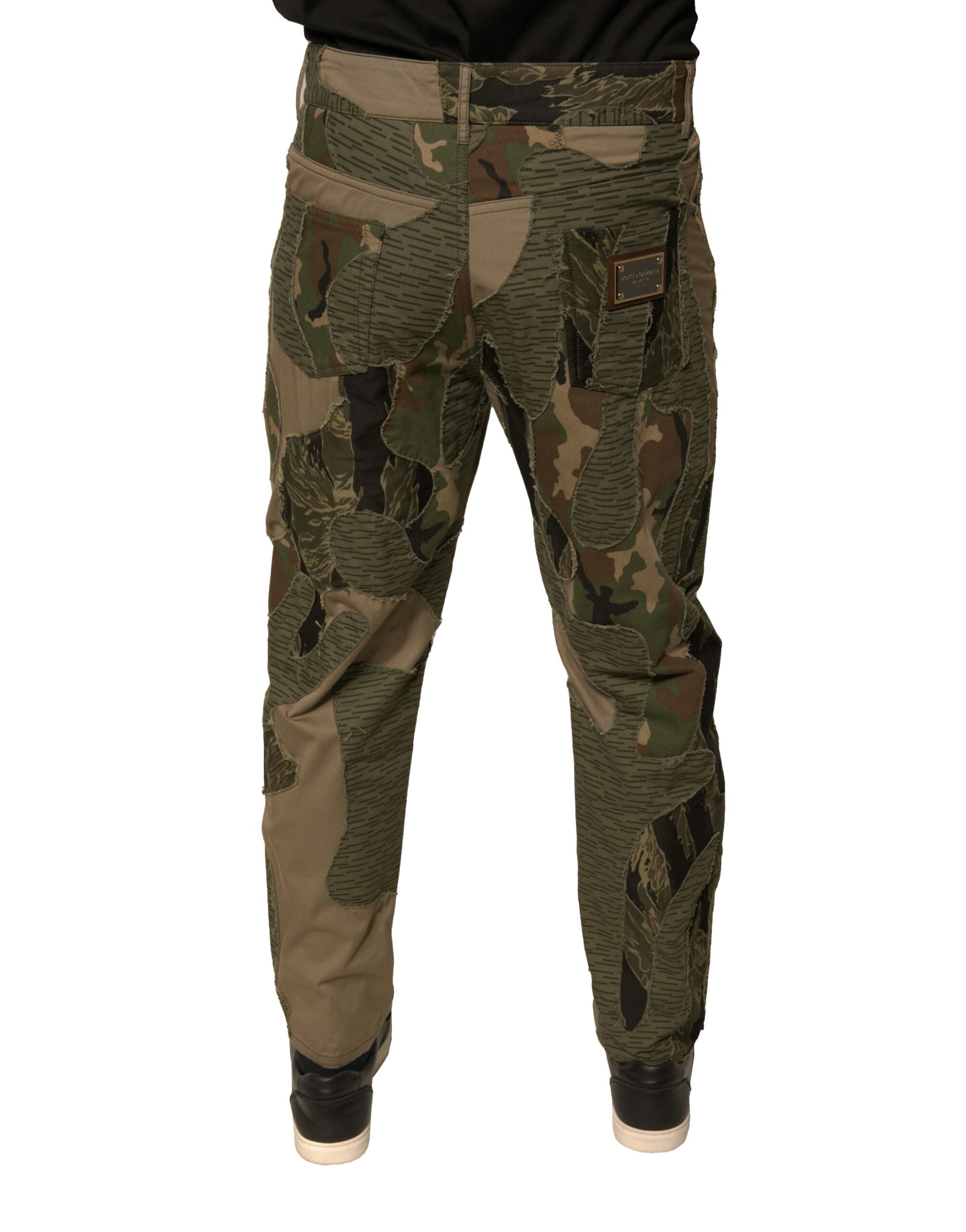 Dolce & Gabbana Multicolor Camouflage Cotton Pants LUNESCAPE
