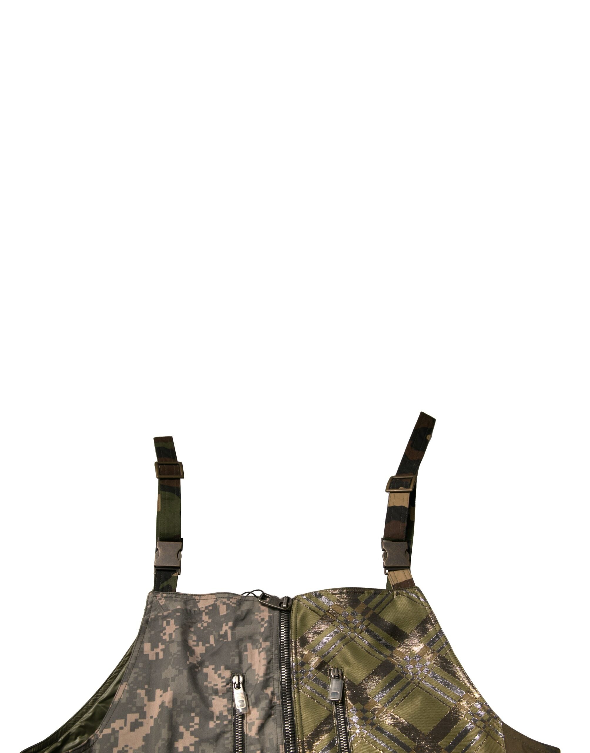 Dolce & Gabbana Multicolor Patchwork Camouflage Overall Pants LUNESCAPE