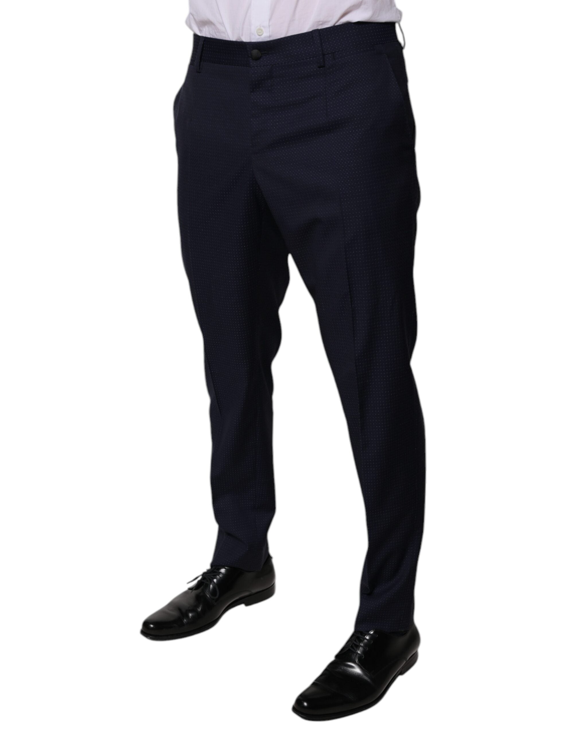 Dolce & Gabbana Dark Blue Cotton Men Dress Pants LUNESCAPE