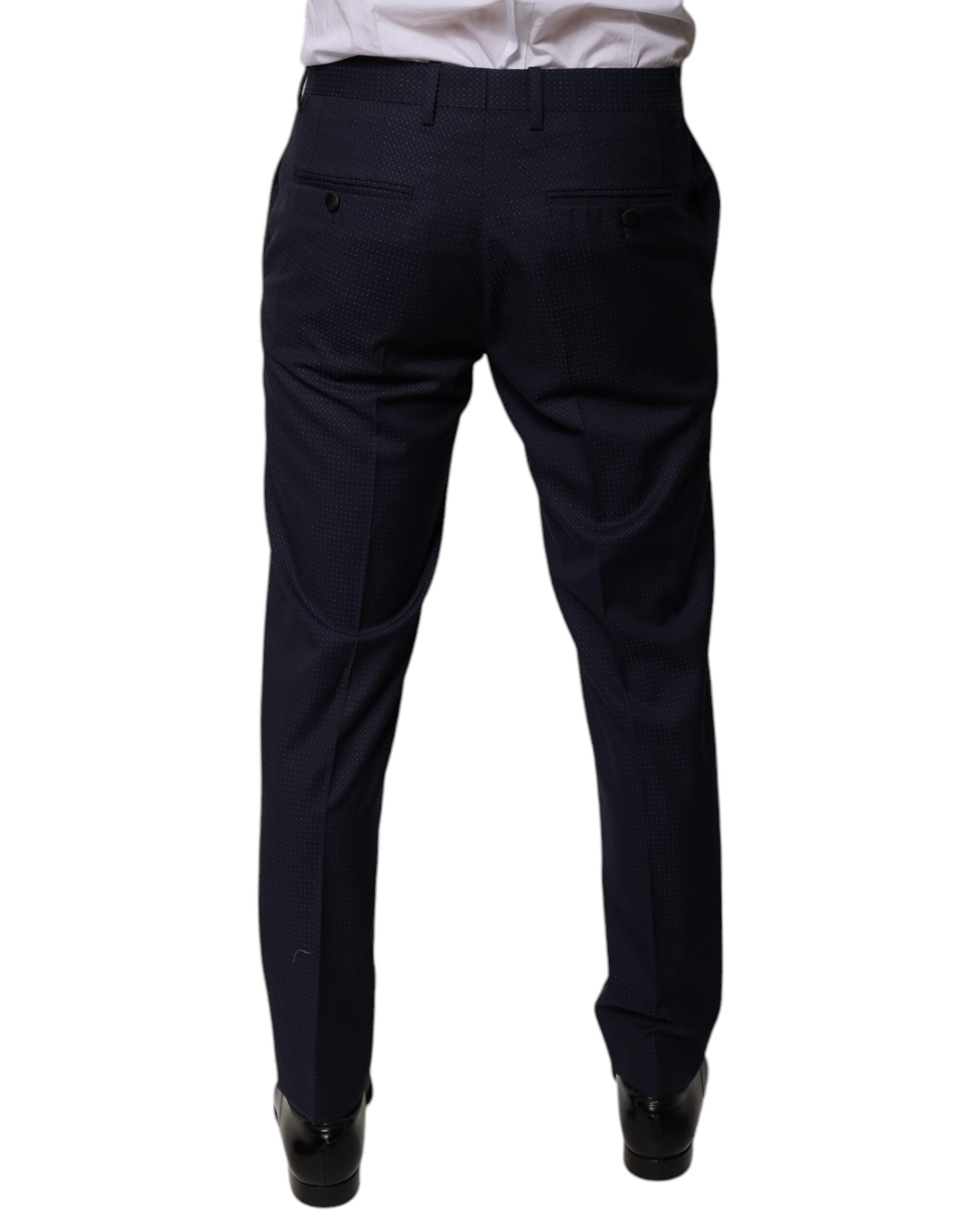 Dolce & Gabbana Dark Blue Cotton Men Dress Pants LUNESCAPE