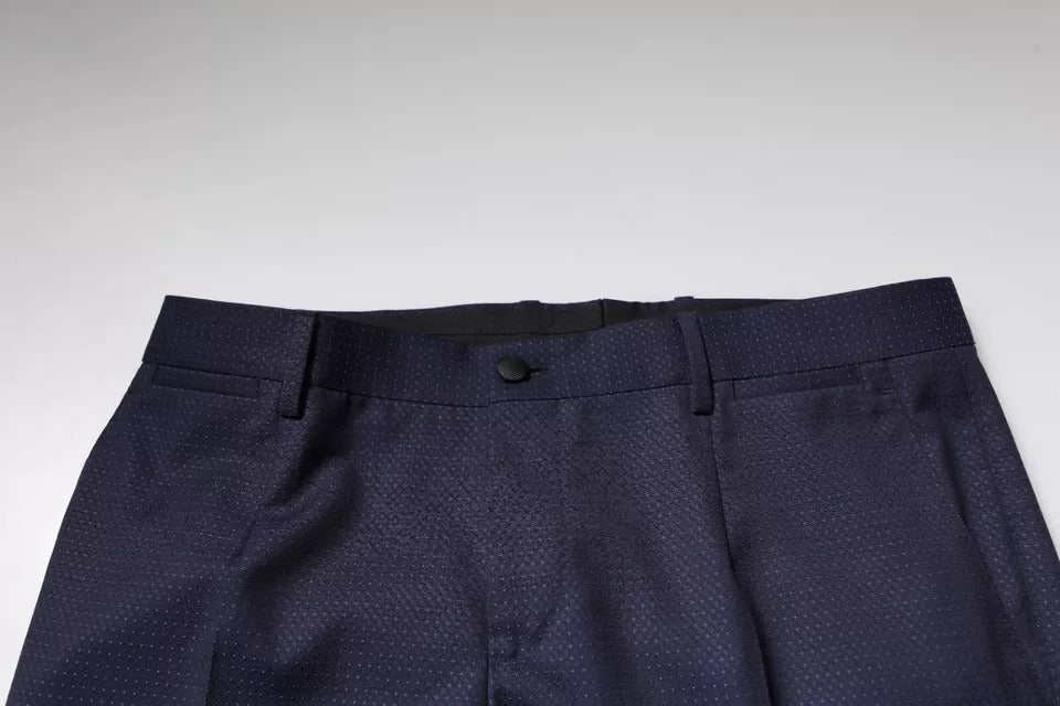 Dolce & Gabbana Dark Blue Cotton Men Dress Pants LUNESCAPE