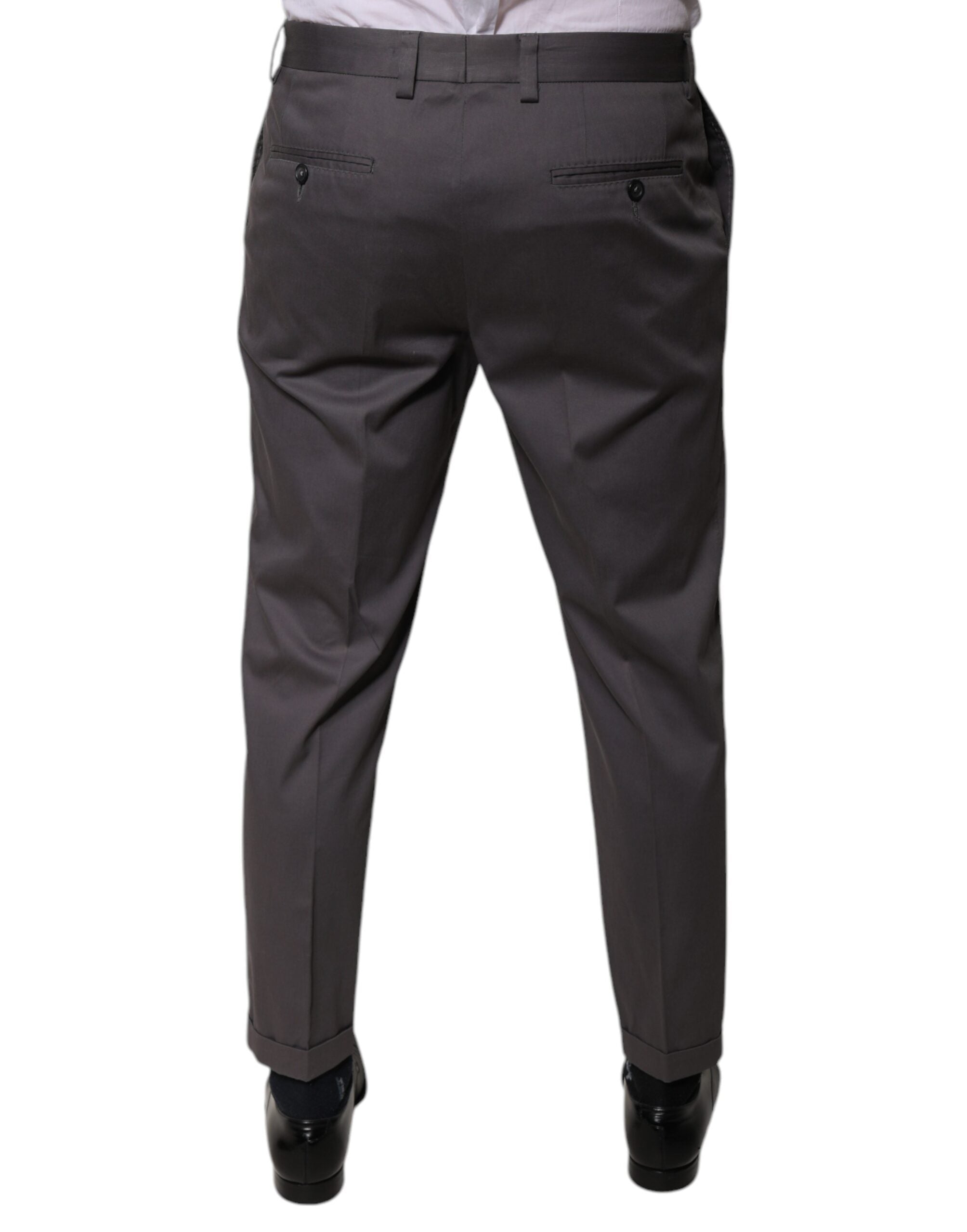 Dolce & Gabbana Dark Gray Mid Waist Dress Pants LUNESCAPE