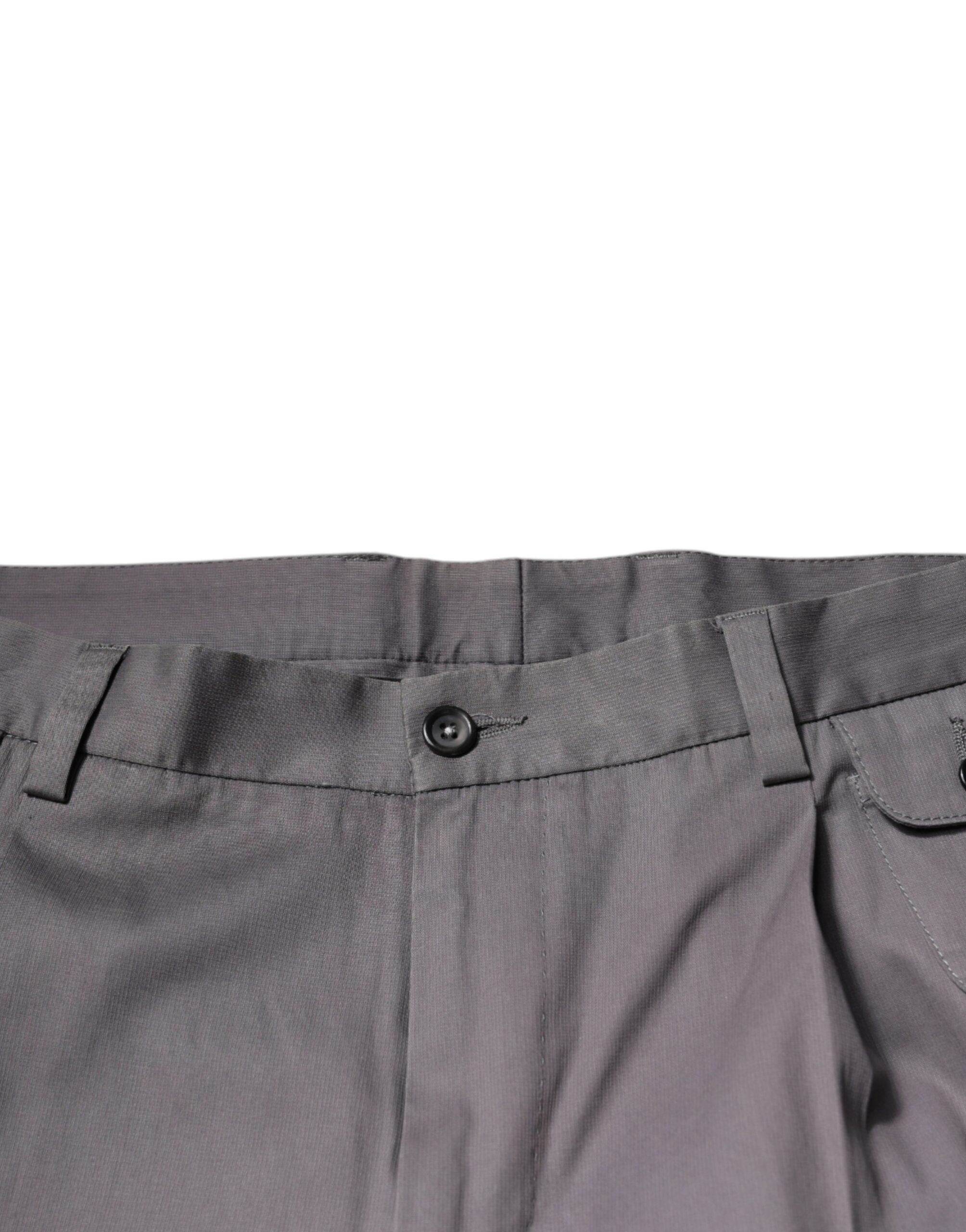 Dolce & Gabbana Dark Gray Mid Waist Dress Pants LUNESCAPE