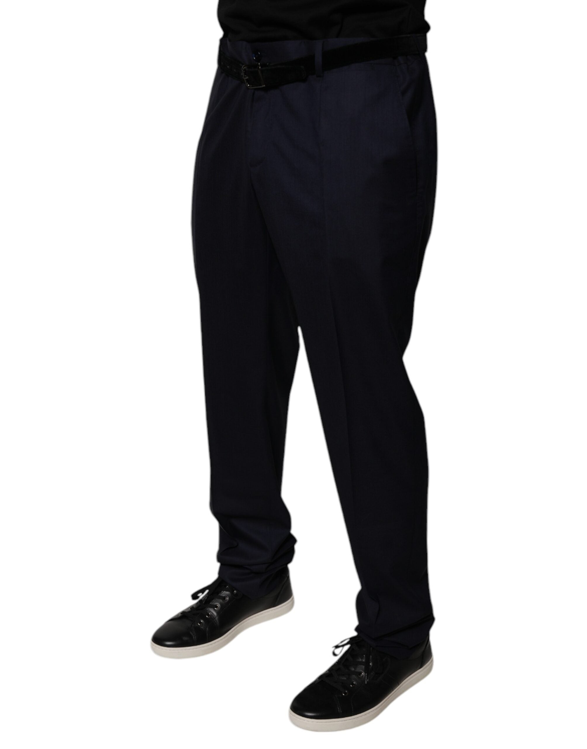 Dolce & Gabbana Dark Blue Tapered Formal Dress Pants LUNESCAPE