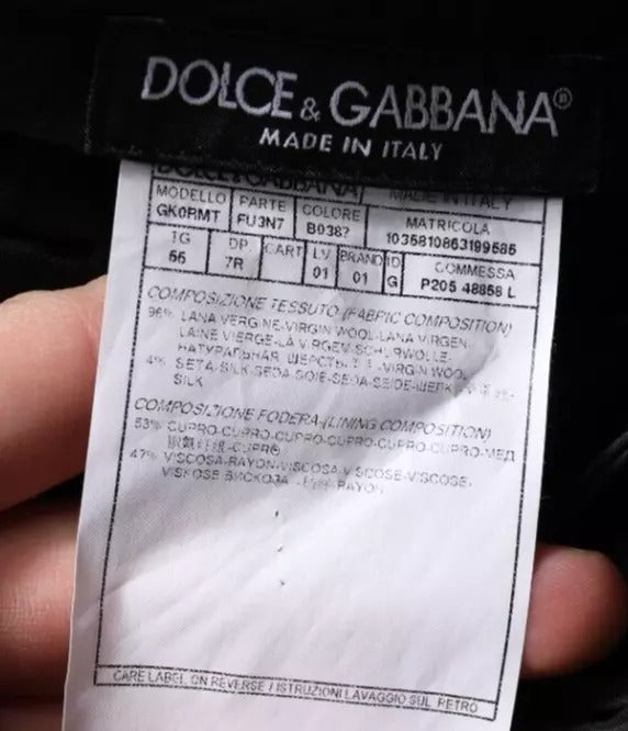 Dolce & Gabbana Dark Blue Tapered Formal Dress Pants LUNESCAPE
