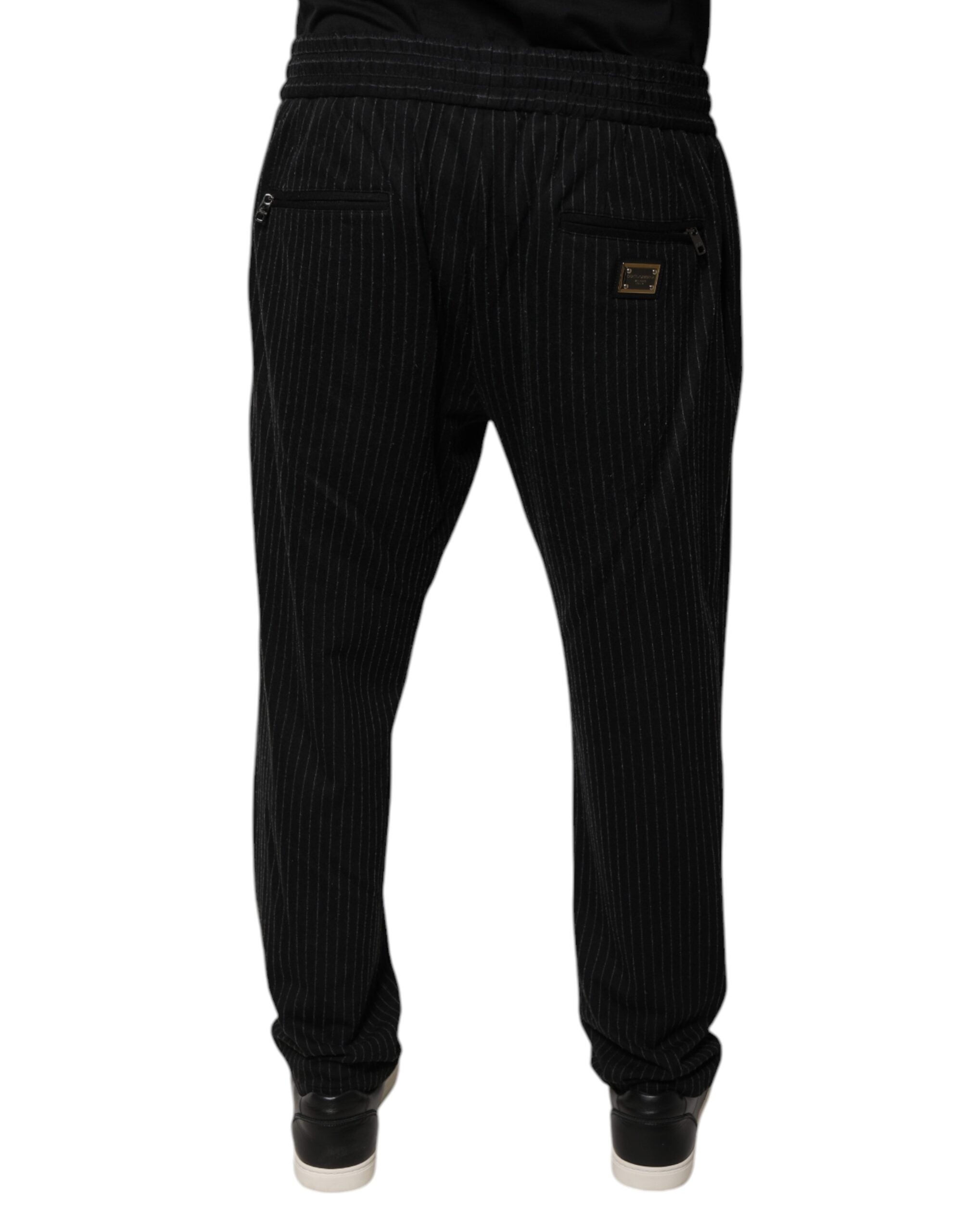 Dolce & Gabbana Black Stripes Viscose Skinny Dress Pants LUNESCAPE